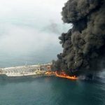 لکه‌های نفتی سانچی در سواحل ژاپن